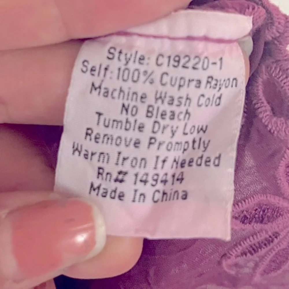 Johnny Was Leith Bohemian Eyelet Top Purple XS - Picture 16 of 16